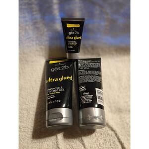 Got2B Ultra Glued Invincible Styling Gel 2 - 6 oz tubes + 1 Travel 1.25 oz tube